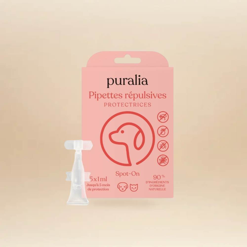 5 pipettes répulsives Spot-on 1 ml PURALIA UKAL GREEN