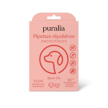 5 pipettes répulsives Spot-on 1 ml PURALIA UKAL GREEN